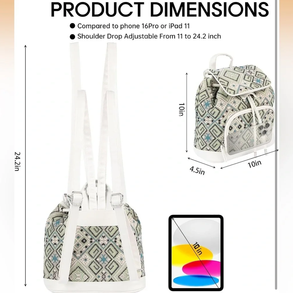 Boho Geometric Patterned Backpack